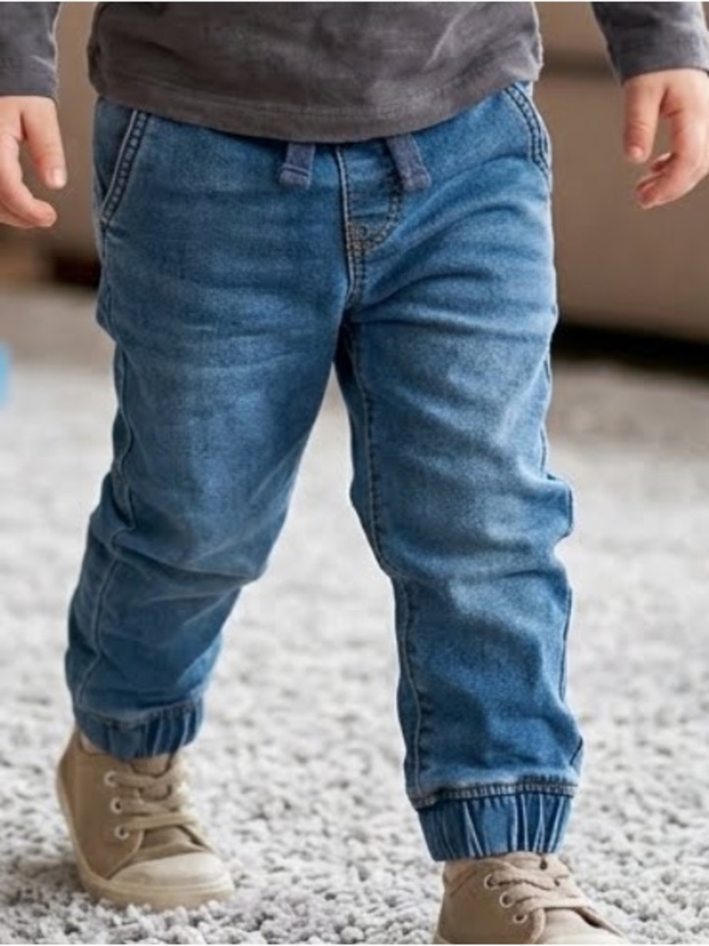 Trendy 7 For All Mankind Kids Blue Denim Jogger Jeans, 4T